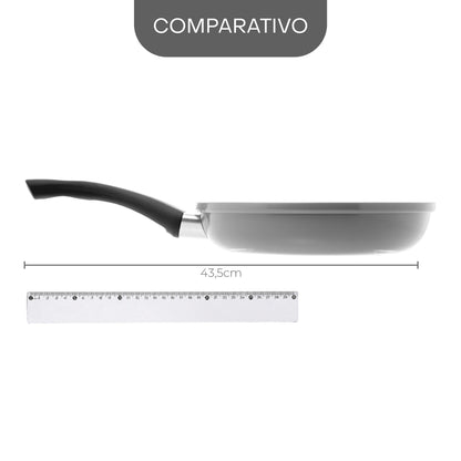 Frigideira de Indução em Alumínio com Revestimento Cerâmico Granito Chef Cinza 24cm - Lyor