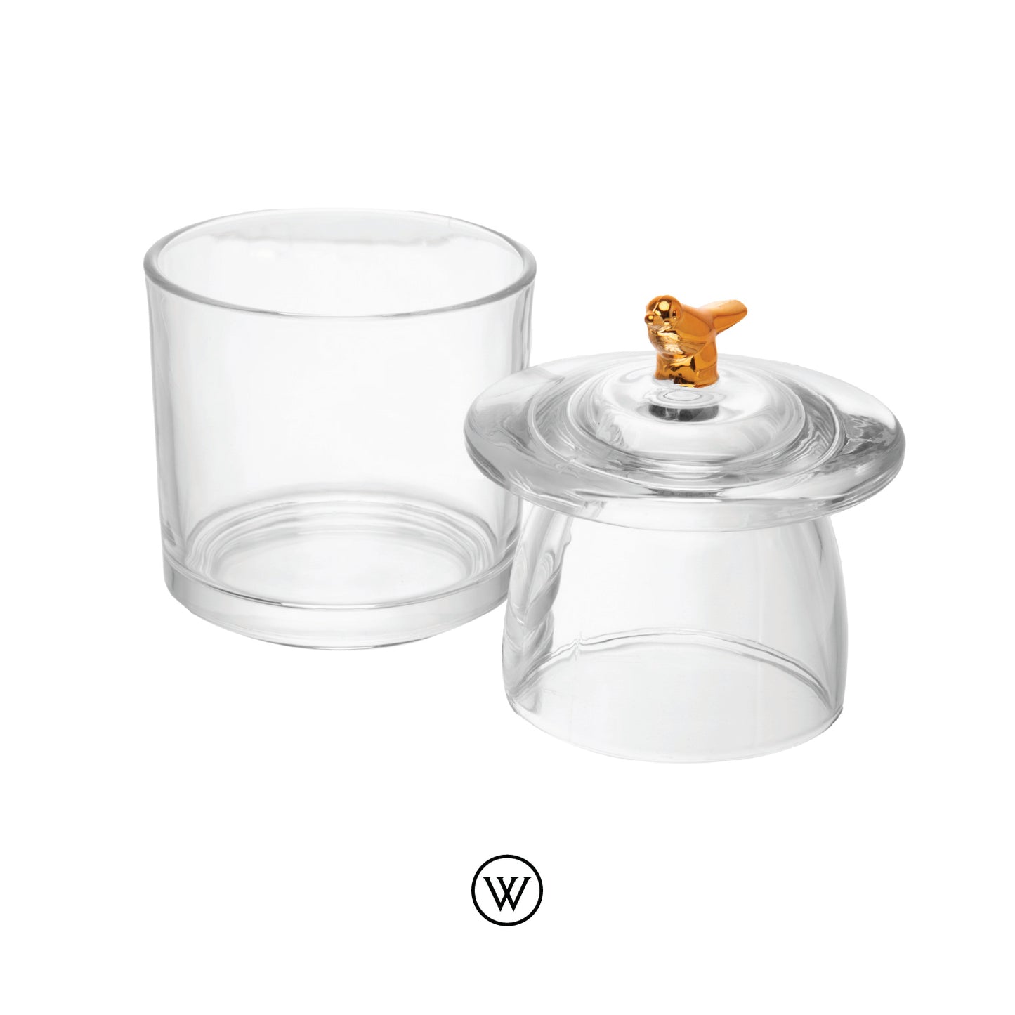 Manteigueira Francesa Golden Bird 9,5cm x 9,5cm x 11cm Cristal Ecológico - Wolff