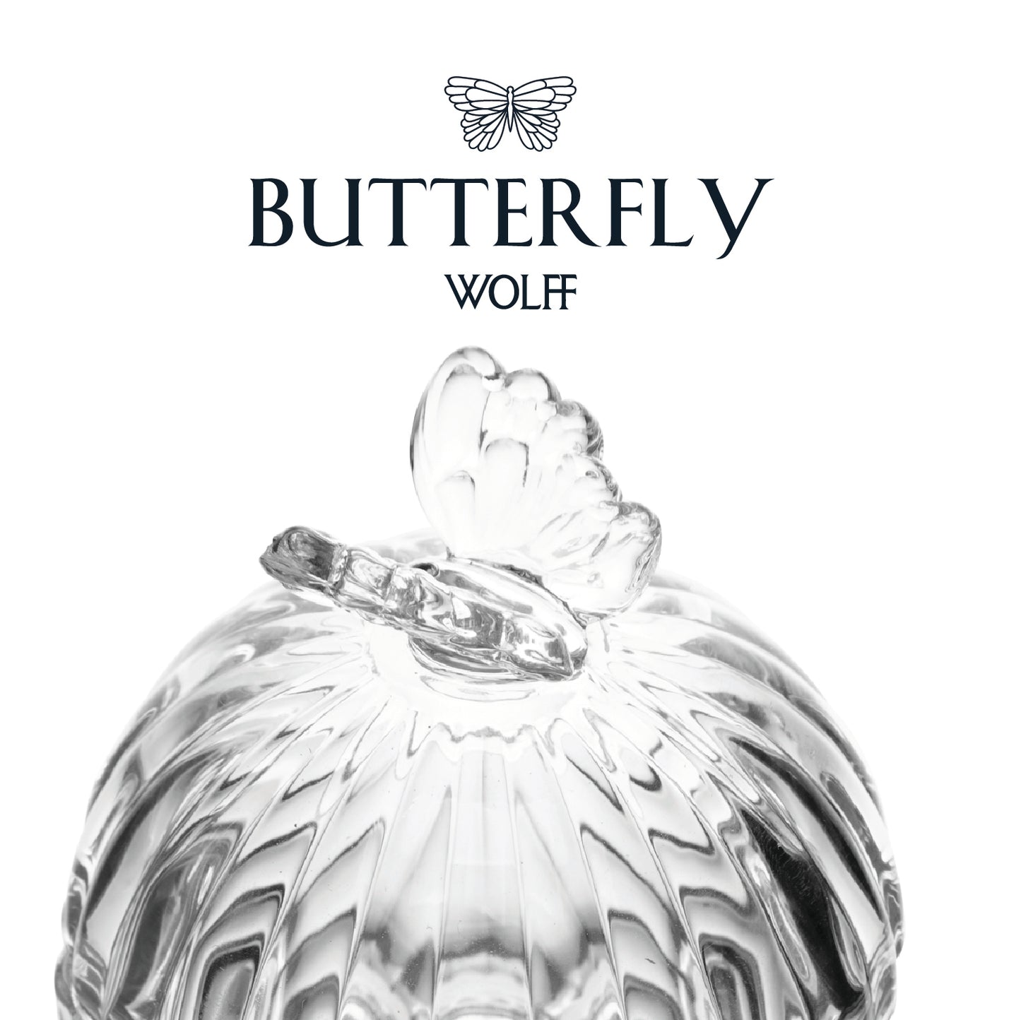 Potiche de Cristal Butterfly 8cm x 8cm x 9,5cm - Wolff