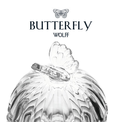 Potiche de Cristal Butterfly 8cm x 8cm x 9,5cm - Wolff
