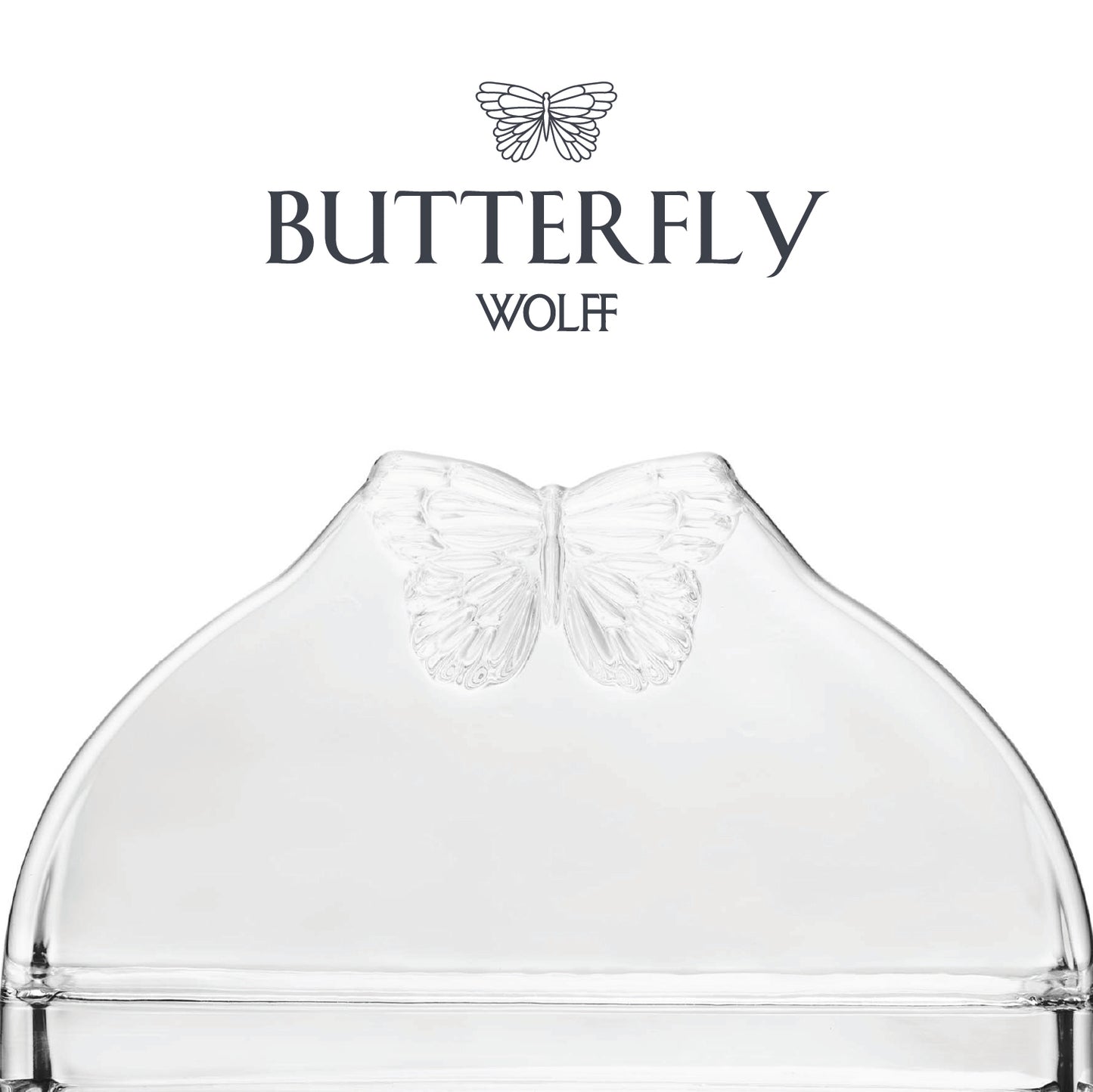 Porta Guardanapos de Vidro Butterfly 13cm x 4cm x 9cm - Wolff