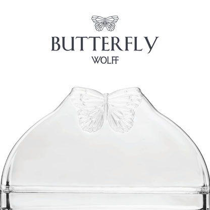 Porta Guardanapos de Vidro Butterfly 13cm x 4cm x 9cm - Wolff