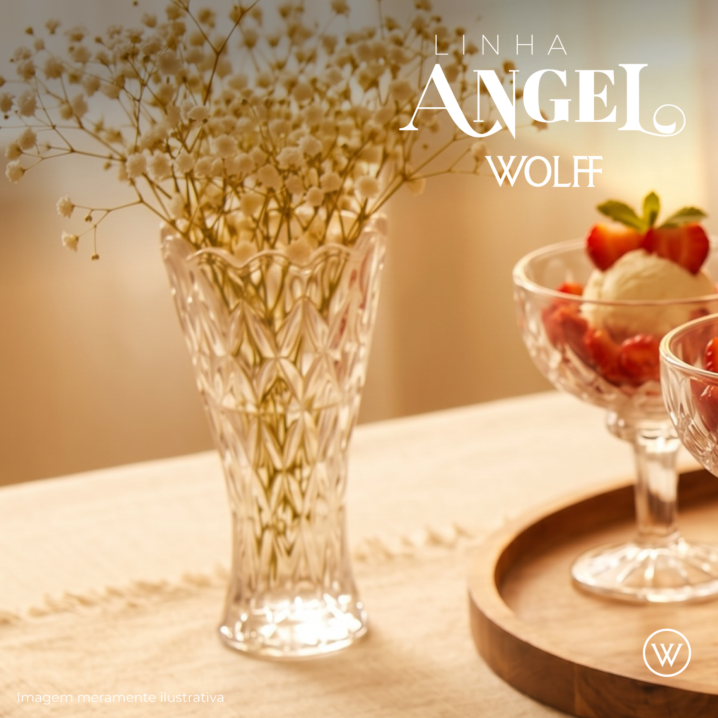 Vaso de Cristal Angel 8cm x 14cm - Wolff