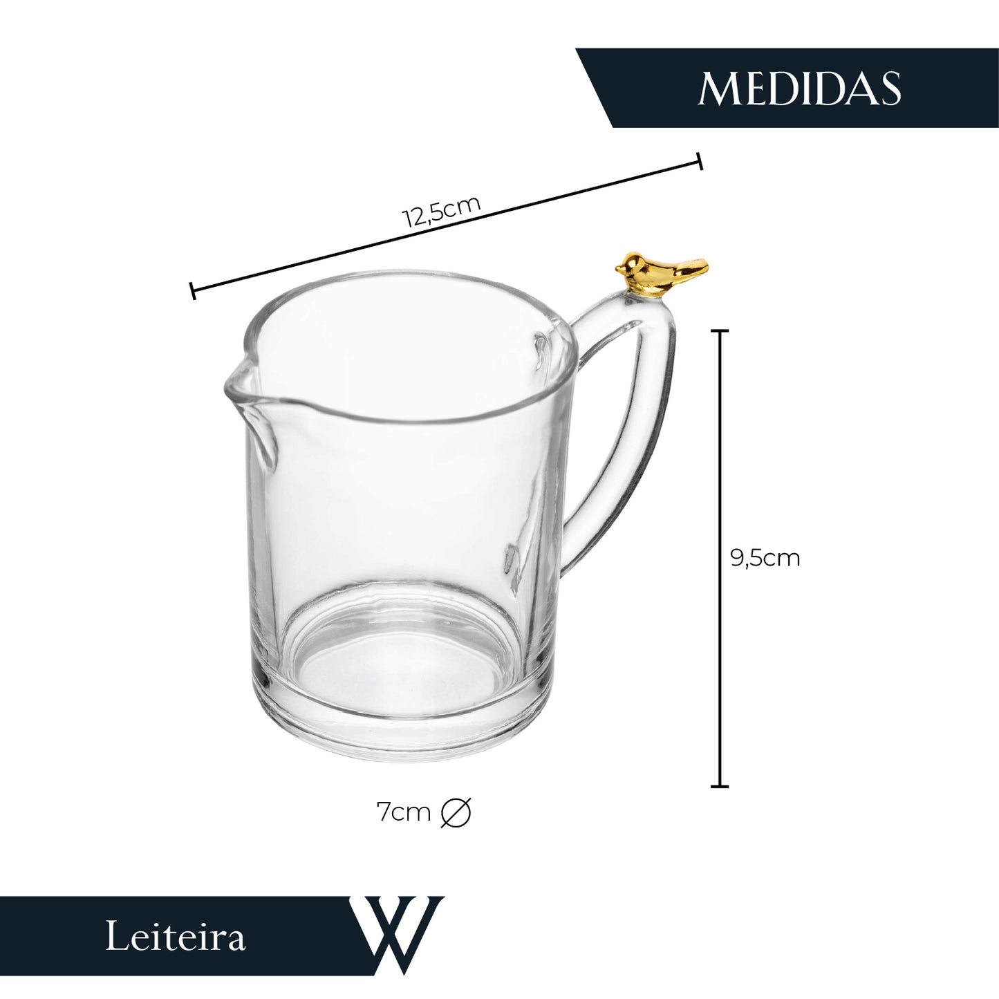 Leiteira Golden Bird 250ml Cristal Ecológico - Wolff