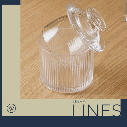 Manteigueira Francesa Lines 8,5cm x 10cm x 8,5cm Cristal Ecológico - Wolff