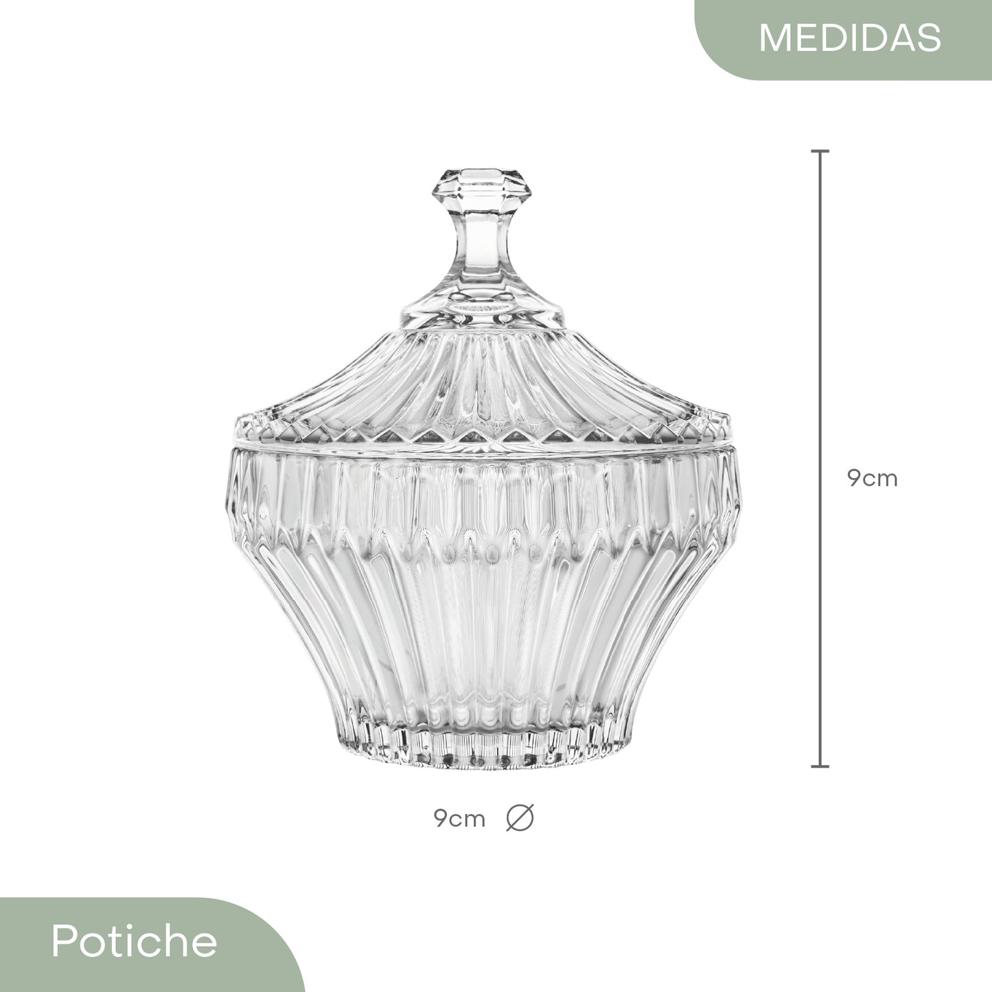 Potiche Renaissance 9cm x 8cm Cristal Ecológico - Lyor