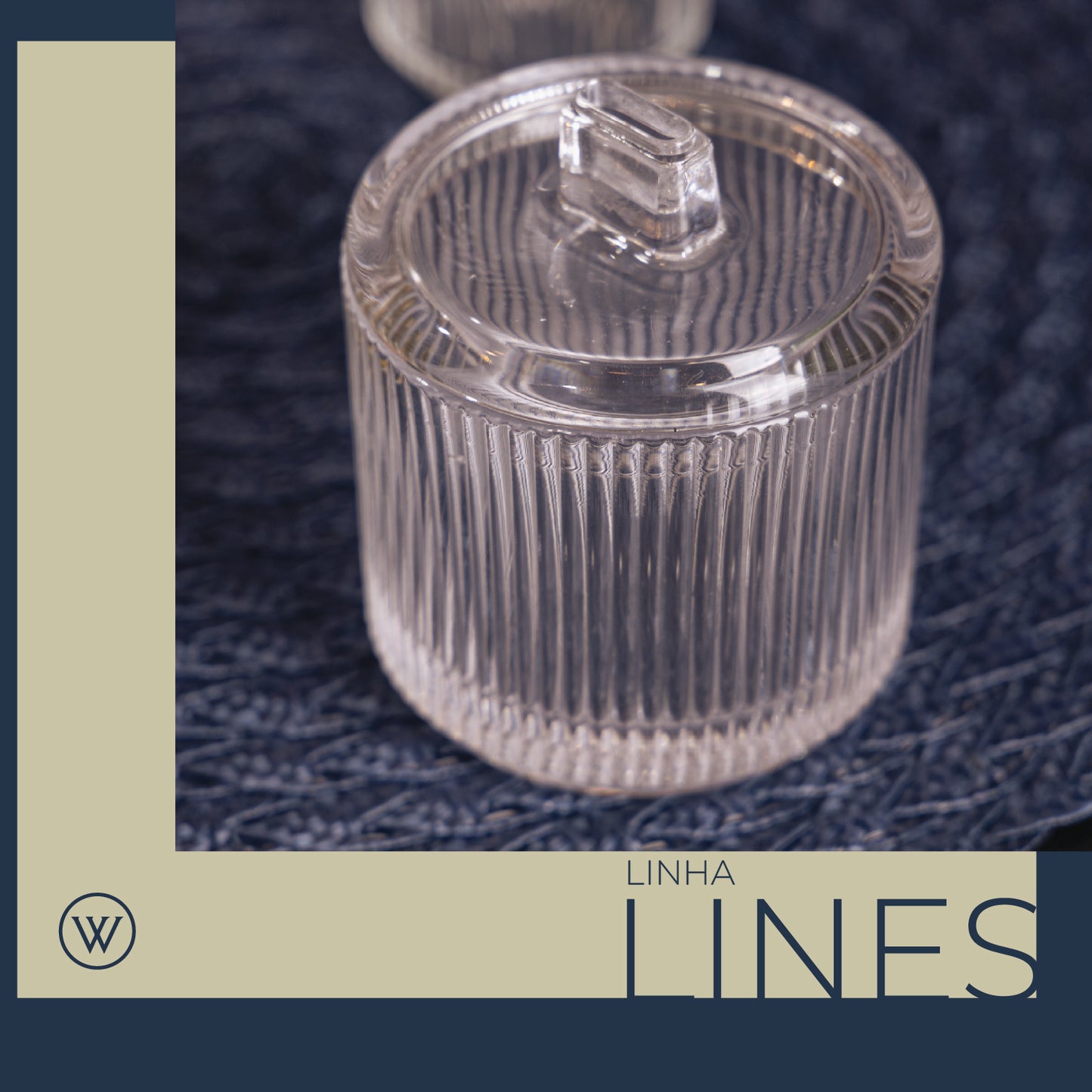Potiche Lines 8,5cm x 8,5cm x 10cm Cristal - Wolff