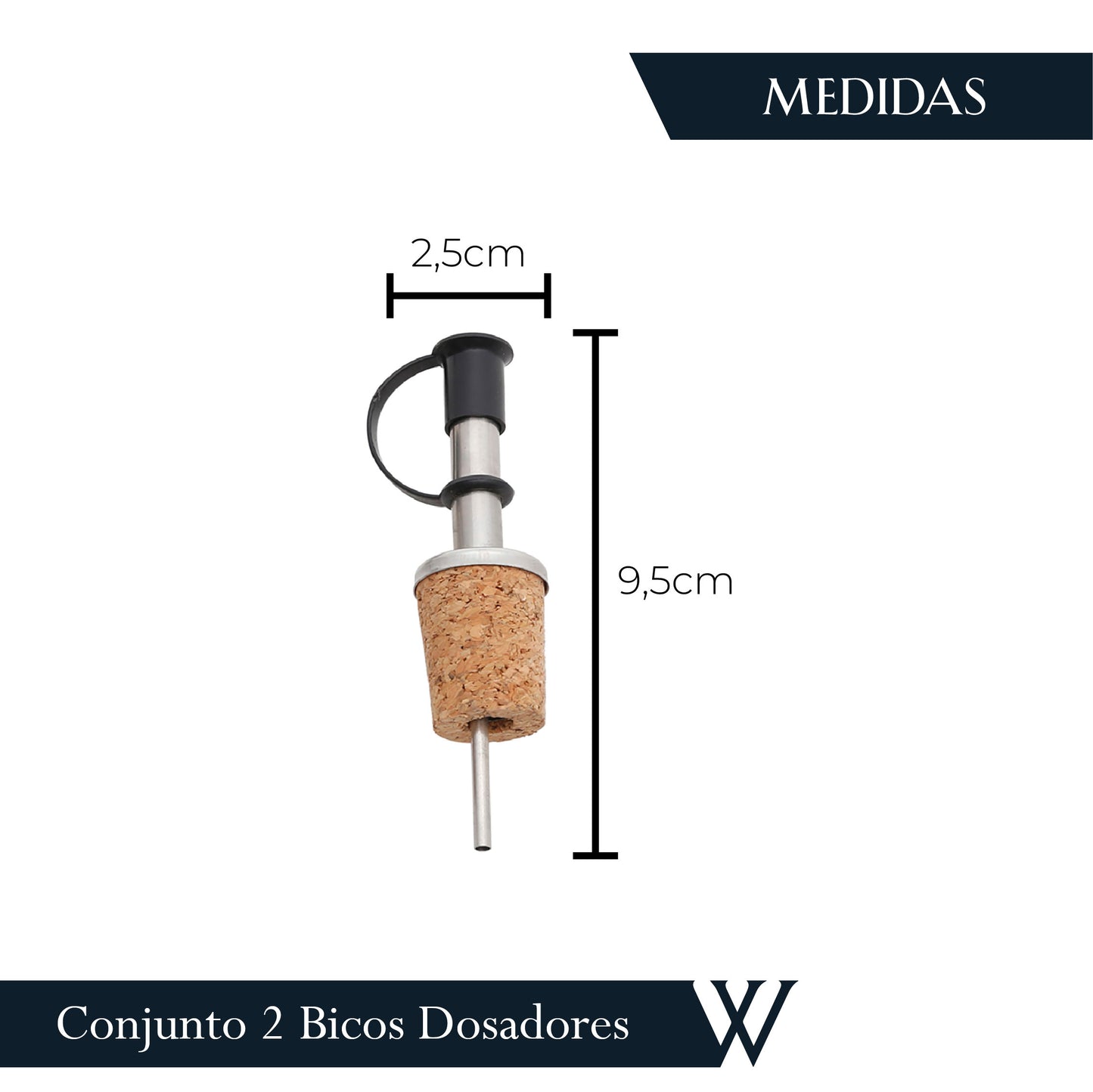 Conjunto 2 Bicos Dosadores de Aço Inox com Cortiça - Wolff