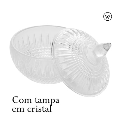 Potiche Decorativo de Cristal Queen 11cm x 12cm - Wolff