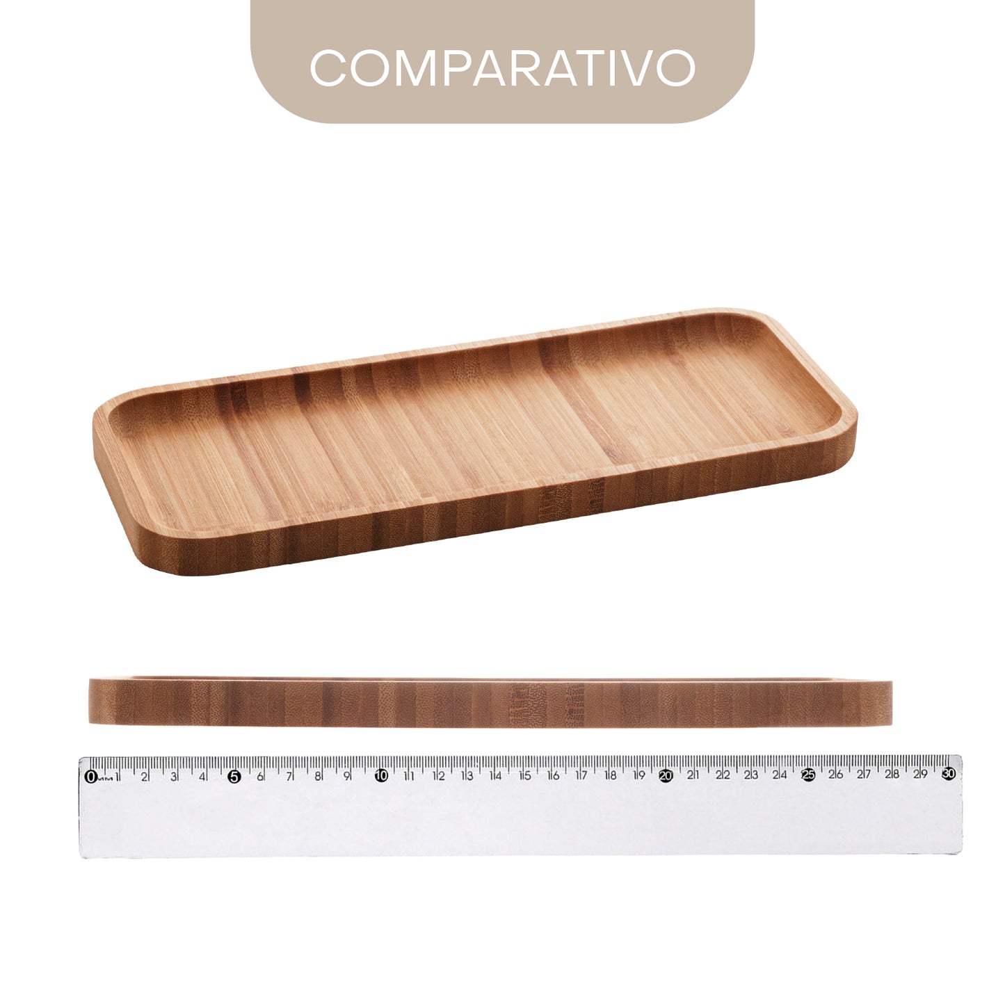 Bandeja de Bambu Hire 28cm x 11cm x 1,5cm - Lyor