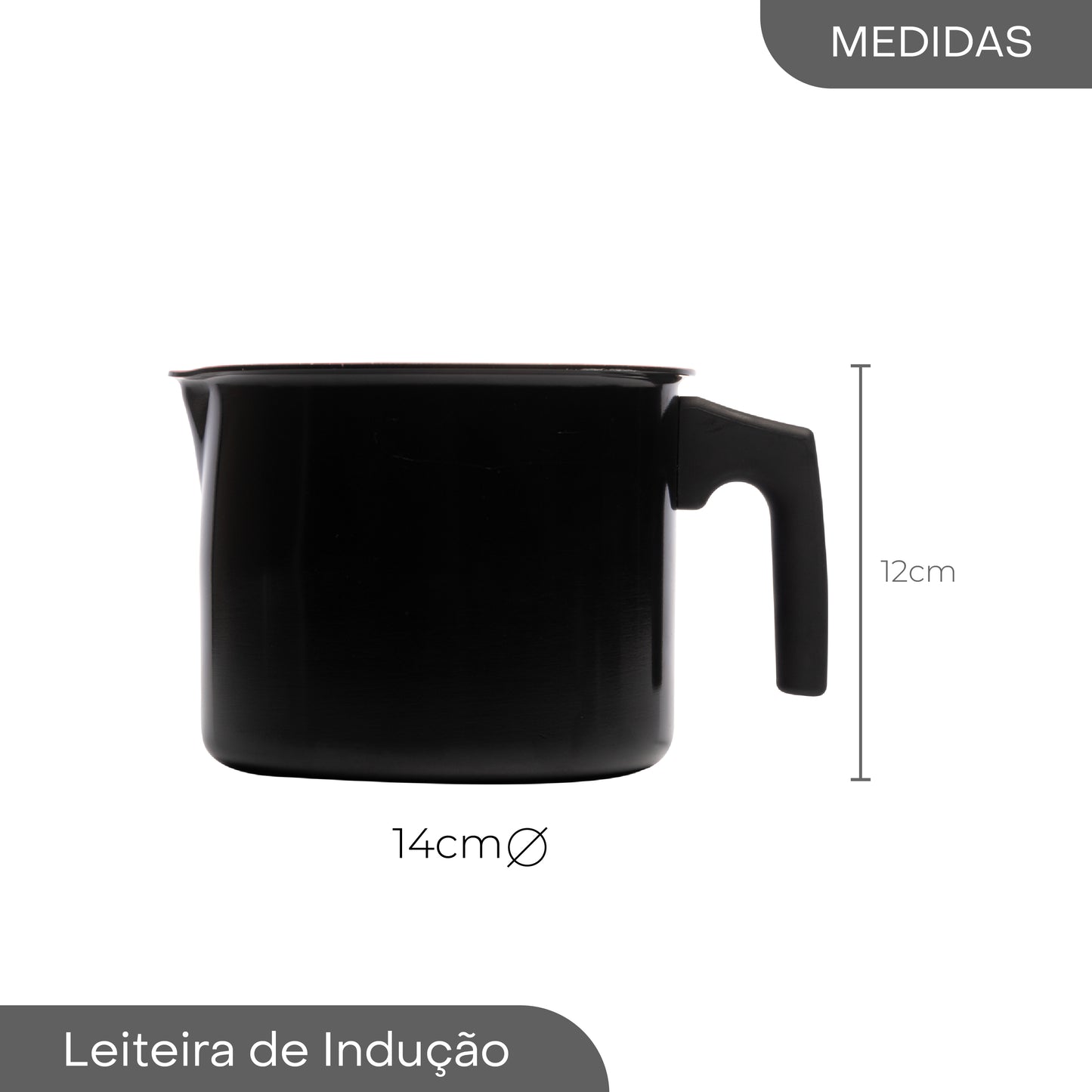 Leiteira de Indução em Alumínio com Revestimento Cerâmico Granito Chef Vermelha 1,7L - Lyor
