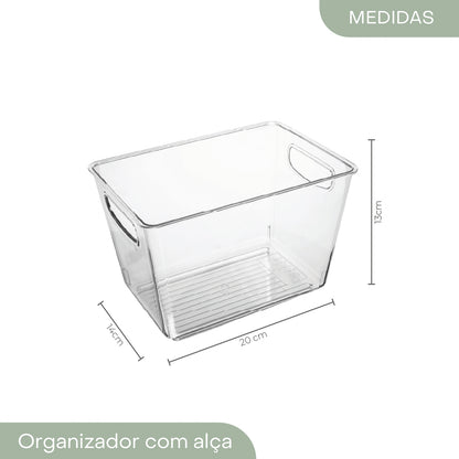 Caixa Organizadora com Alça My Box 20cm x 14cm x 13cm Plástico - Lyor
