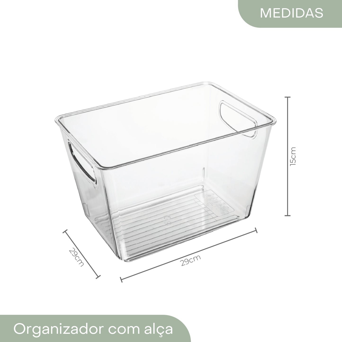 Caixa Organizadora com Alça My Box 29cm x 20cm x 15cm Plástico - Lyor