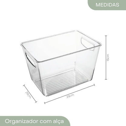 Caixa Organizadora com Alça My Box 29cm x 20cm x 15cm Plástico - Lyor