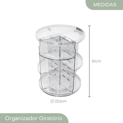 Organizador Giratório My Box 23,5cm x 23,5cm x 30cm Poliestireno - Lyor
