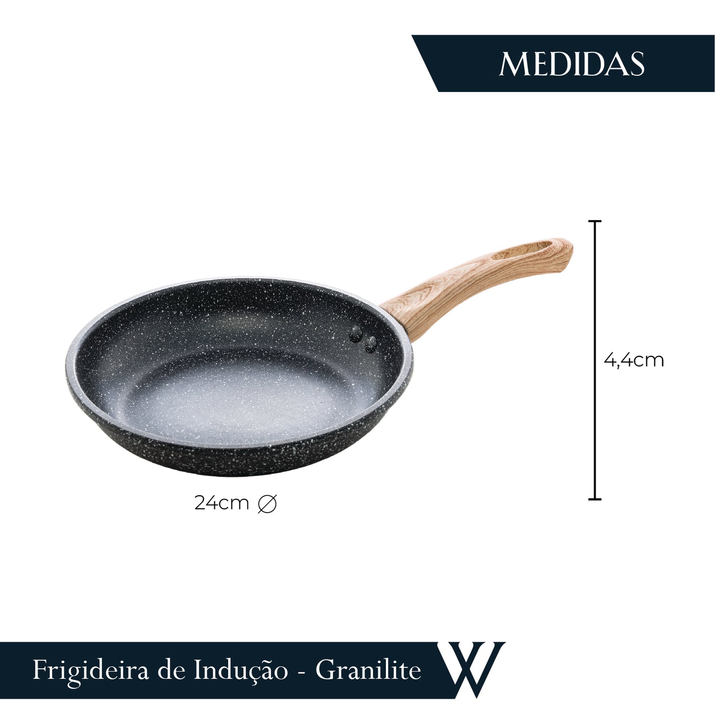 Frigideira de Indução em Alumínio com Revestimento Cerâmico 24cm - Wolff