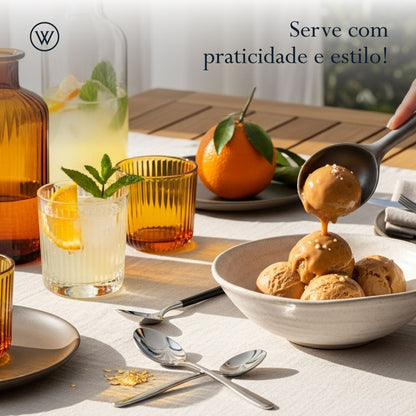 Colher para Sorvete em Liga de Zinco com Cabo Antiderrapante Chef Pro 17cm - Wolff