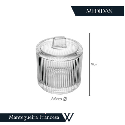 Potiche Lines 8,5cm x 8,5cm x 10cm Cristal - Wolff