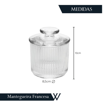 Manteigueira Francesa Lines 8,5cm x 10cm x 8,5cm Cristal Ecológico - Wolff