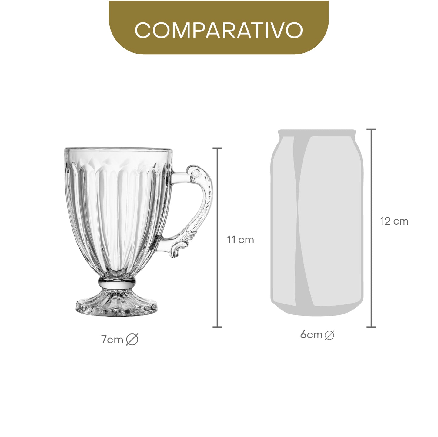 Xícara de Chá de Cristal com Pé Imperial 200ml - Lyor