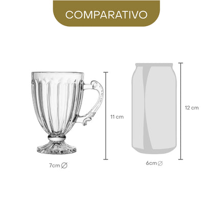 Xícara de Chá de Cristal com Pé Imperial 200ml - Lyor