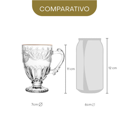 Xícara de Cristal Ecológico com Fio de Ouro Imperial 190ml - Lyor