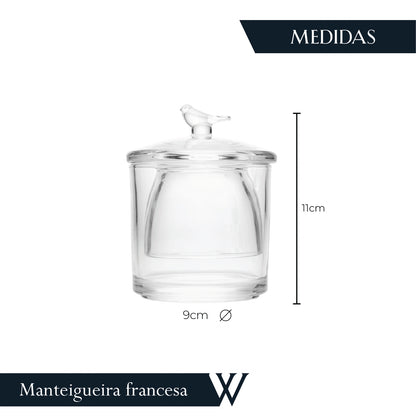 Manteigueira Francesa Bird Cristal Ecológico - Wolff
