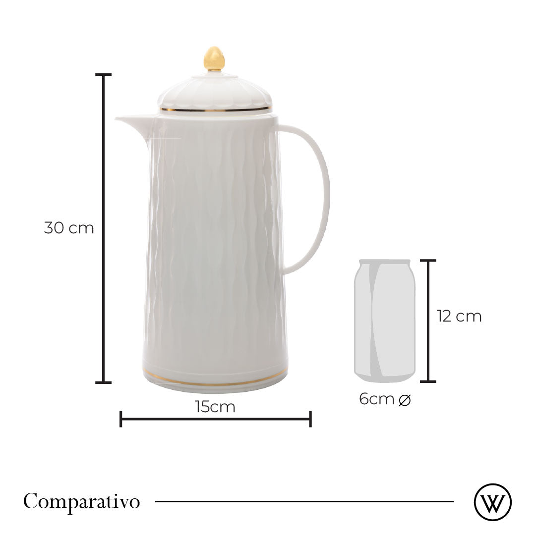 Garrafa Térmica de Plástico Grécia Branca 1L - Wolff