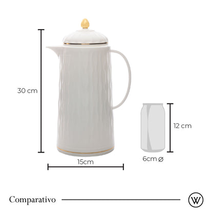 Garrafa Térmica de Plástico Grécia Branca 1L - Wolff