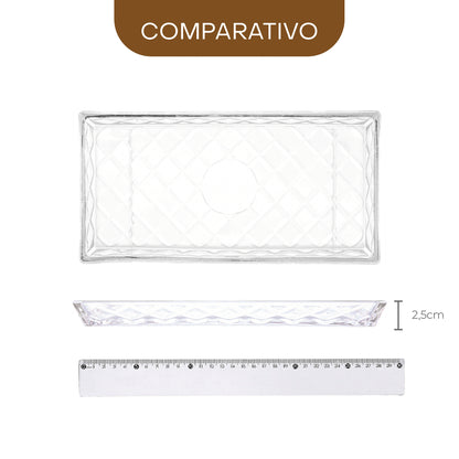 Travessa para Servir de Cristal Deli Diamond 28,5cm x 14,5cm x 2cm - Lyor
