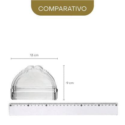 Porta Guardanapos de Cristal Ecológico Imperial 13cm x 4cm x 9cm - Lyor