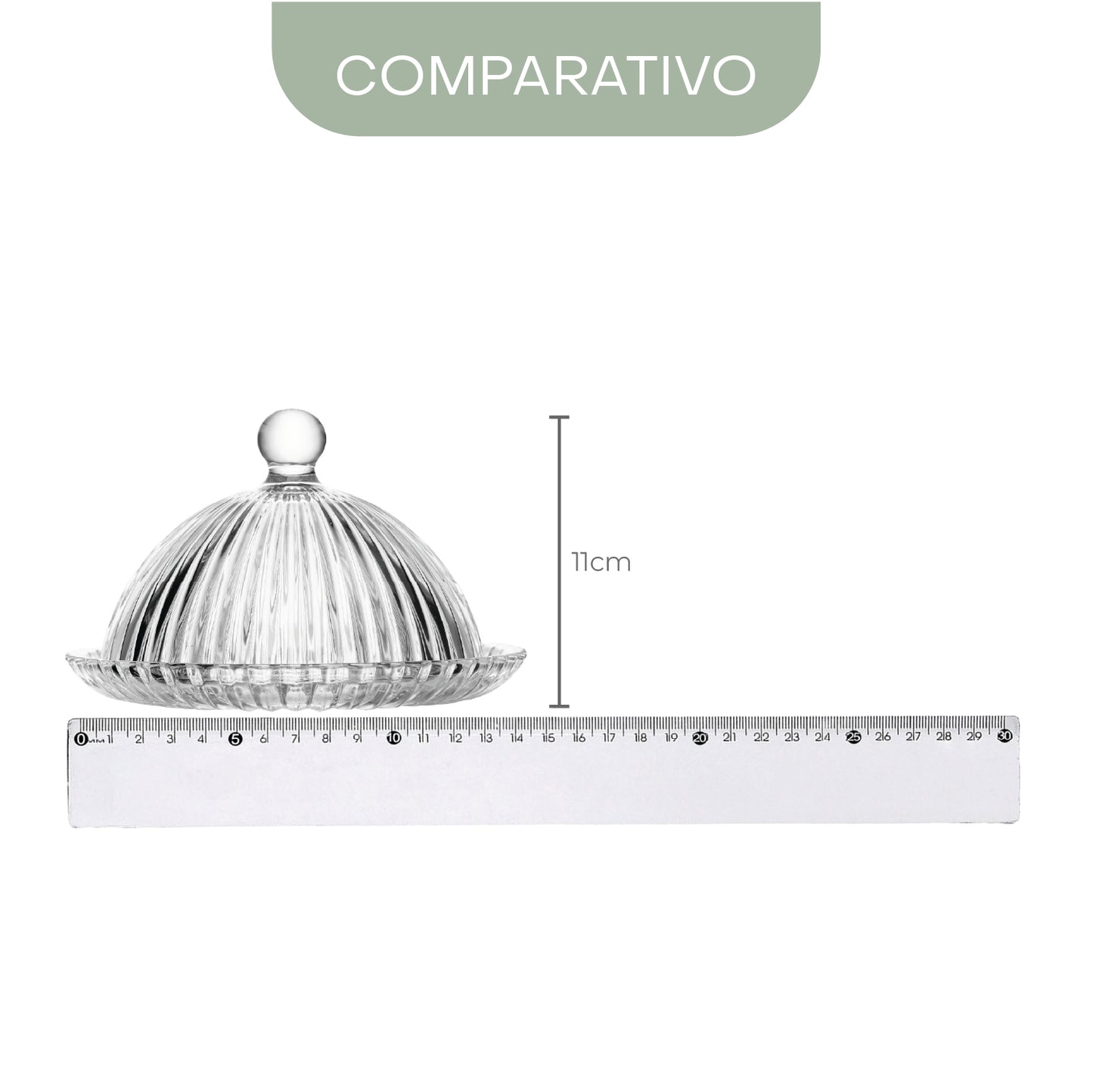 Prato para Doce com Tampa Renaissance 14,4cm x 14,4cm x 9,5cm Cristal - Lyor