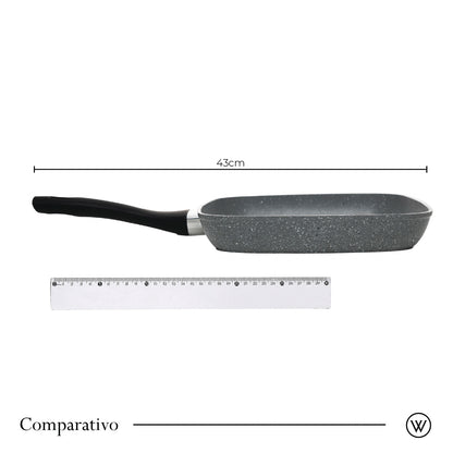 Bistequeira de Indução em Alumínio com Revestimento Cerâmico Granilite Cinza 24cm - Wolff