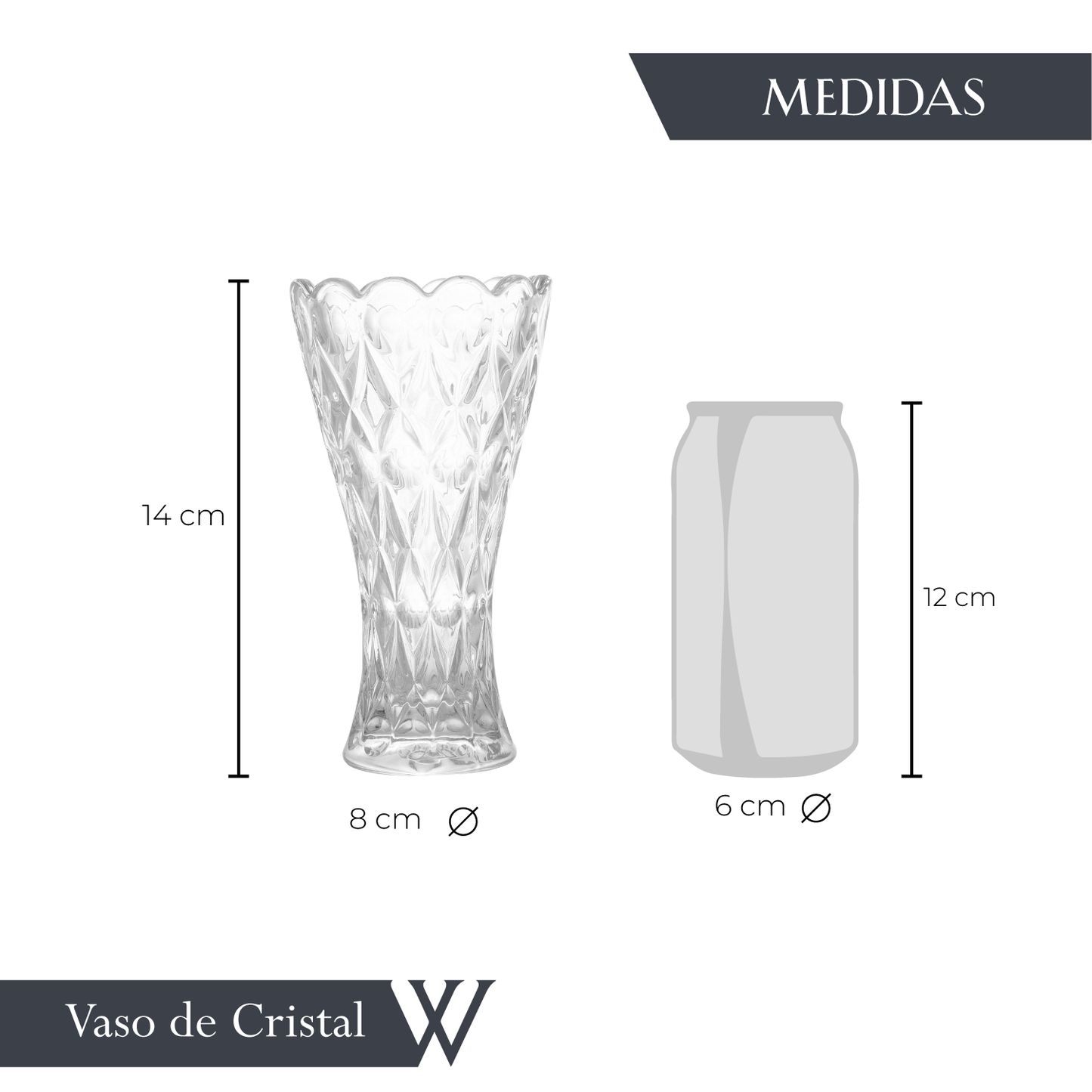 Vaso de Cristal Angel 8cm x 14cm - Wolff
