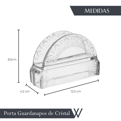 Porta Guardanapos Mauve 12,5cm x 4cm x 8,5cm Cristal - Wolff
