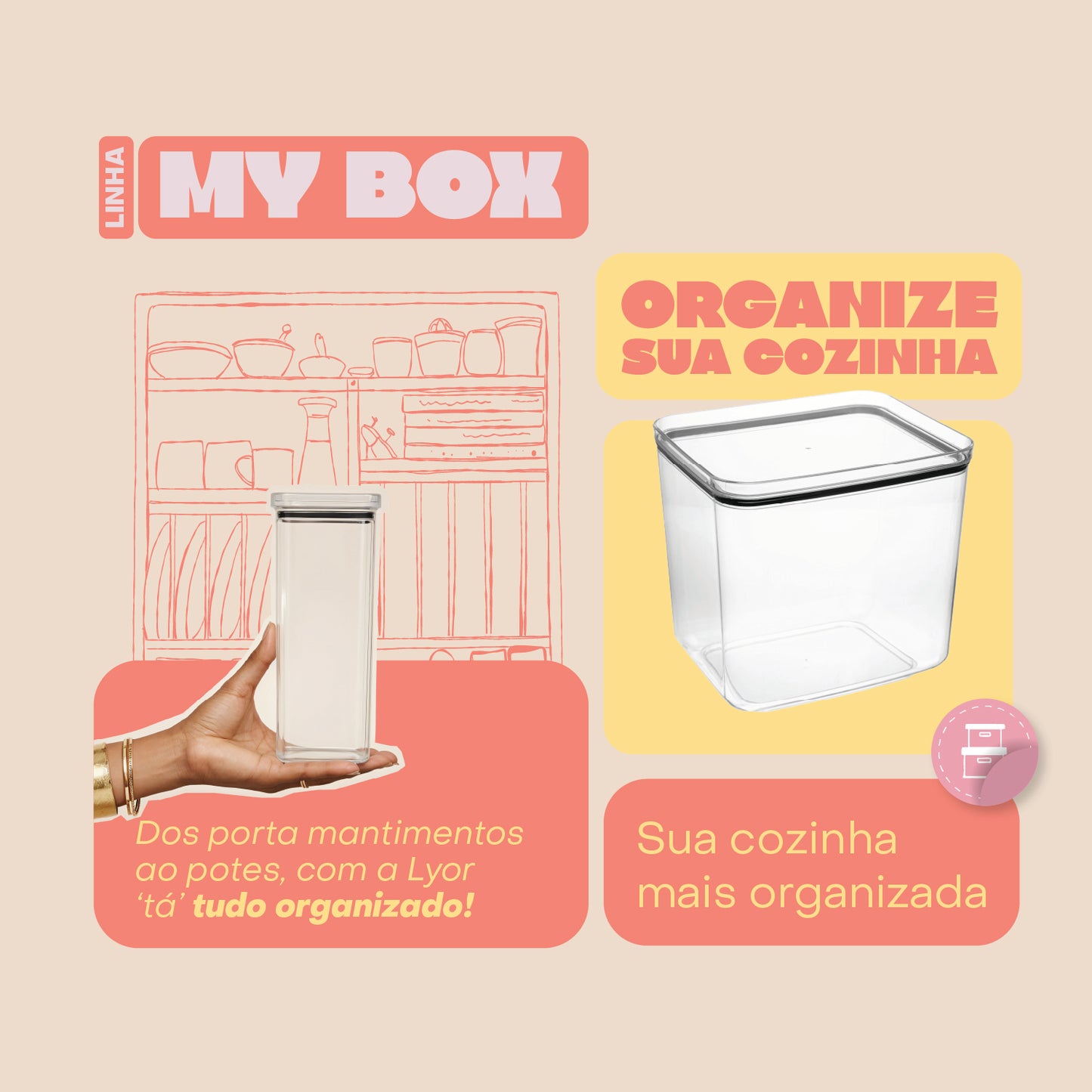 Pote Hermético de Poliestireno My Box 2,8L - Lyor
