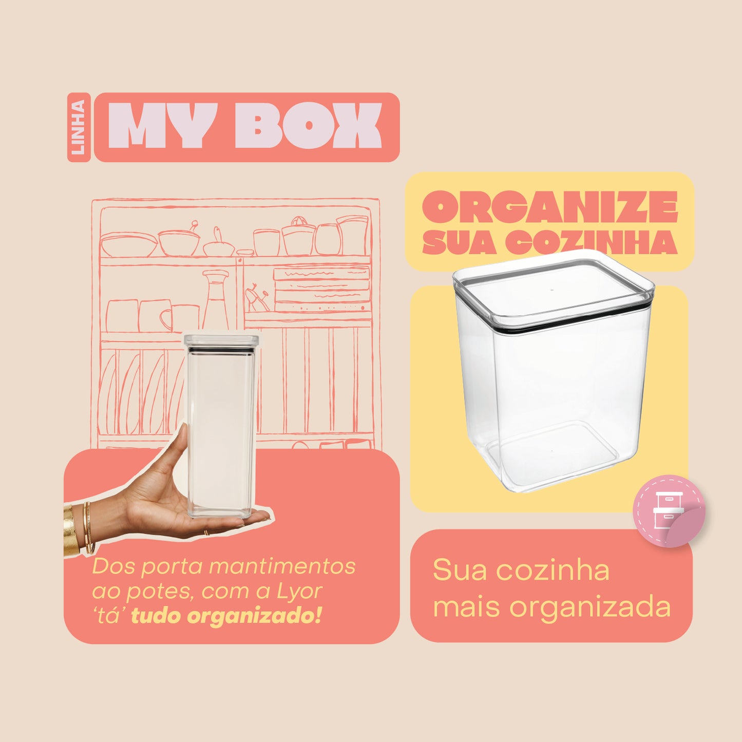 Pote Hermético de Poliestireno My Box 4,5L - Lyor