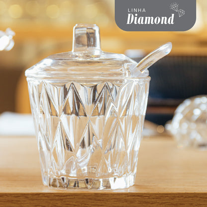 Açucareiro Diamond 11,00cm x 8,50cm x 10,50cm Cristal – Lyor