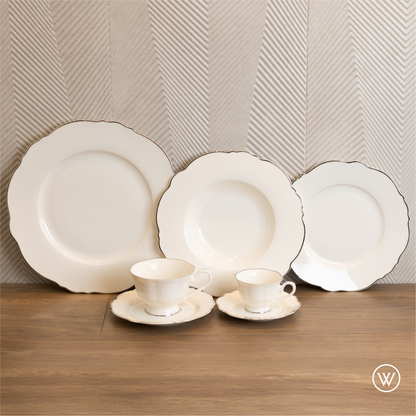Conjunto 6 Xícaras Chá Maldivas 180ml Branca Porcelana - Wolff
