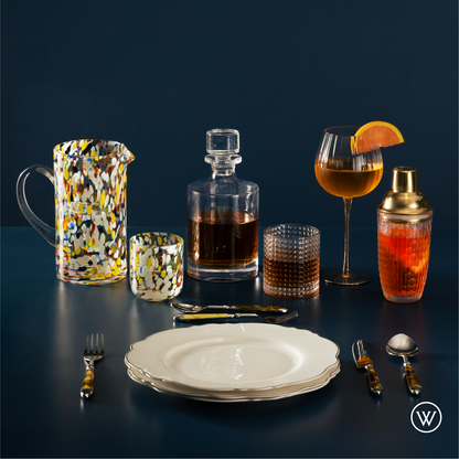 Conjunto 6 Pratos Fundos de Porcelana Maldivas com Fio Prata - Wolff