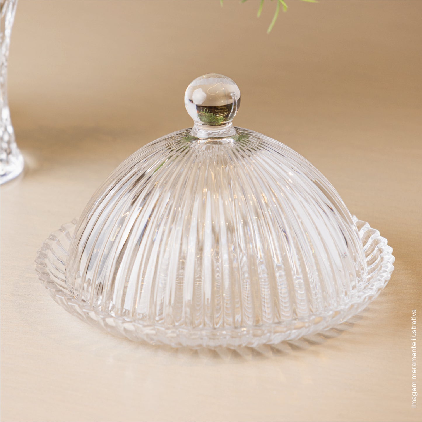Prato para Doce com Tampa Renaissance 14,4cm x 14,4cm x 9,5cm Cristal - Lyor