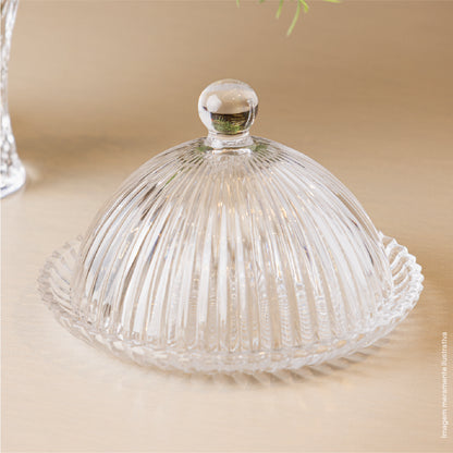 Prato para Doce com Tampa Renaissance 14,4cm x 14,4cm x 9,5cm Cristal - Lyor