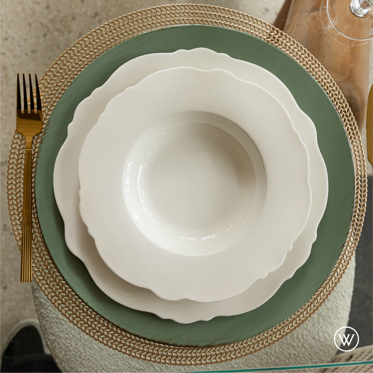 Conjunto 6 Pratos Fundos de Porcelana Maldivas Branco - Wolff