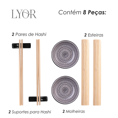 Conjunto 8 Peças para Sushi Sakai Bambu - Lyor