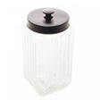 Pote de Vidro com Tampa em Metal Vegas Preta 2,3L - Lyor