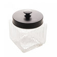 Pote de Vidro com Tampa em Metal Vegas Preta 1,2L - Lyor