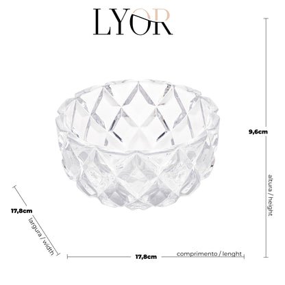 Centro de Mesa de Cristal Deli Diamond 18cm x 10cm- Lyor