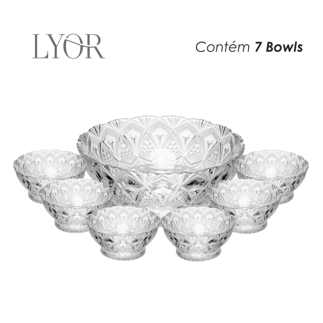 Conjunto 7 Peças para Sobremesa King Vidro - Lyor