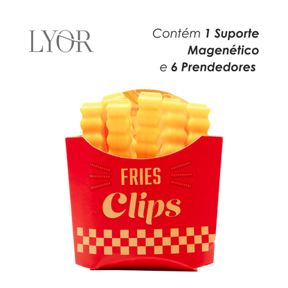 Conjunto 6 Prendedores para Embalagens Suporte Imã French Fries Plástico - Lyor