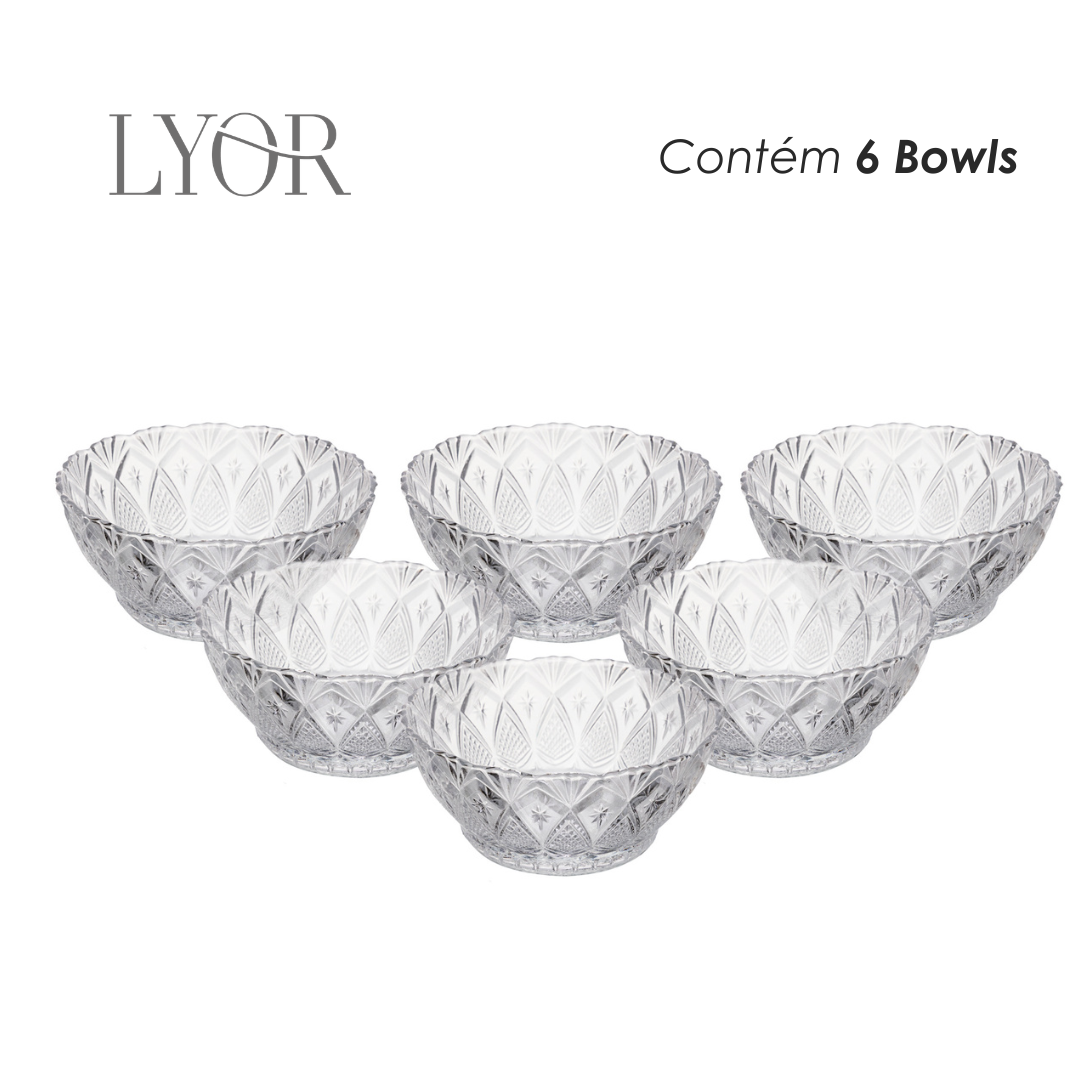 Conjunto 6 Bowls de Vidro King - Lyor
